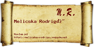 Melicska Rodrigó névjegykártya